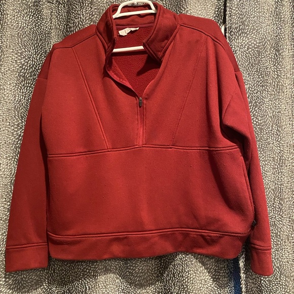 Tops - Burgundy Half-Zip Sweater